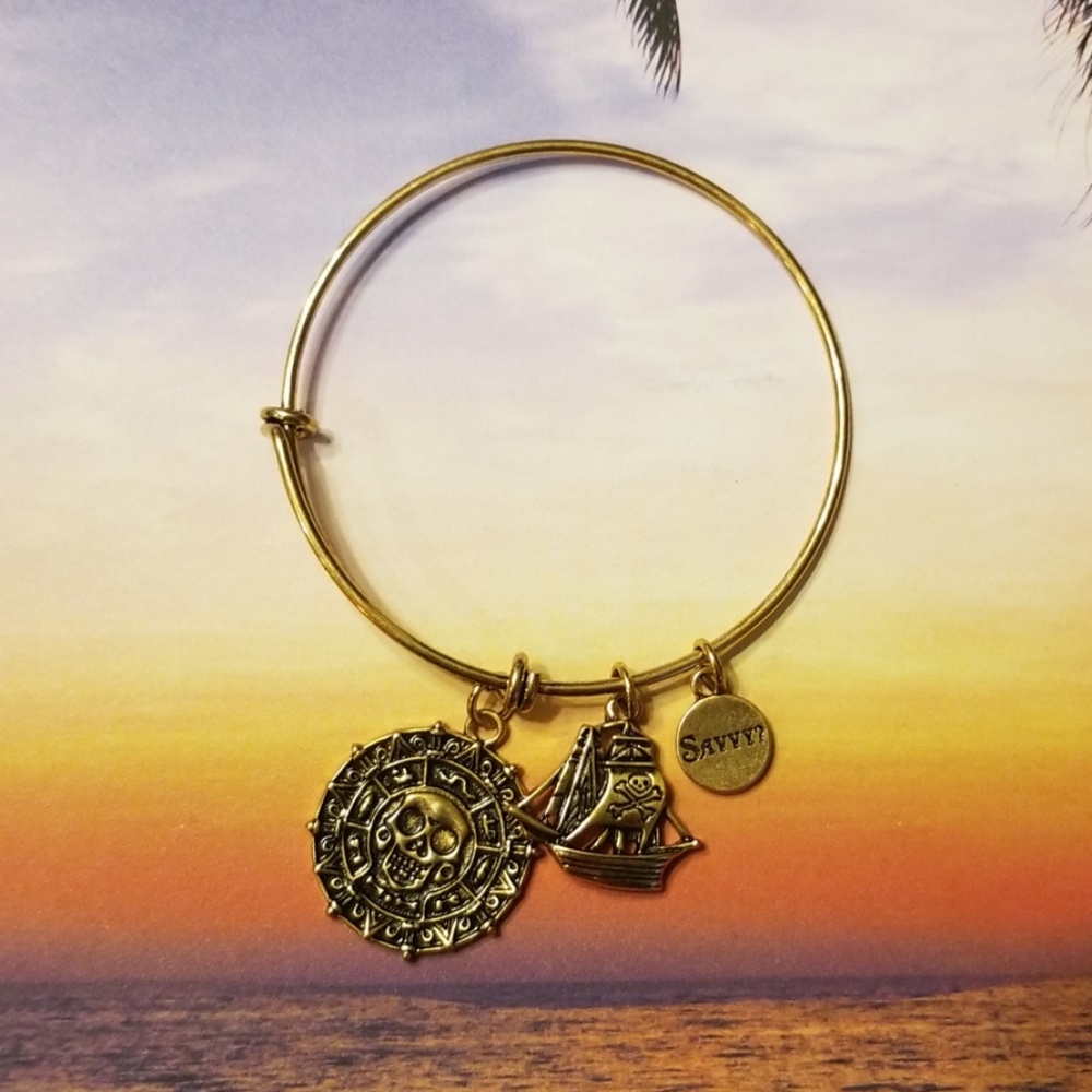 Pirate Charm Bangle Bracelet (NWOT)